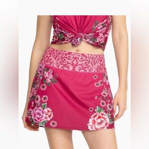 JOHNNY WAS Bee Active miniskirt floral print “PINK LACE” - Women’s Medium NWT